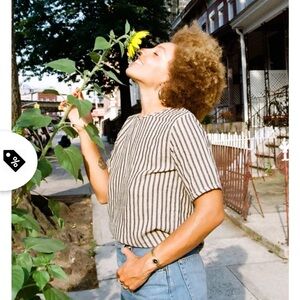 Striped Black and White Women's Top